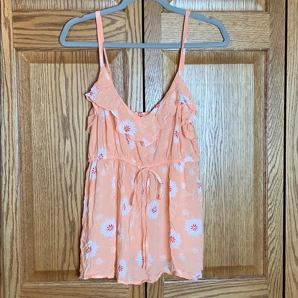 torrid Tops - Torrid peach floral babydoll tank
